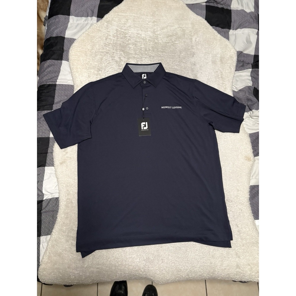 FootJoy Golf Polo Mens XL Soft Navy ProDry Solid Lisle Short Sleeve NEW